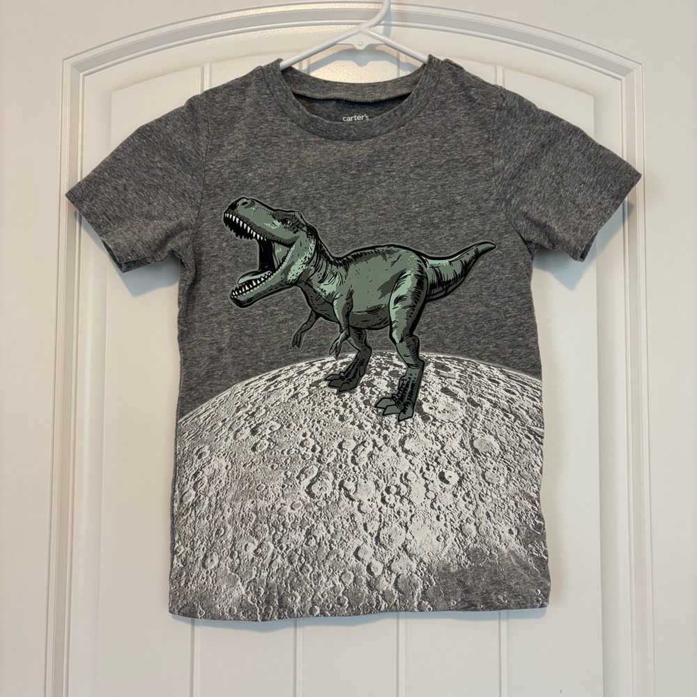 Carter's Boys Gray Dinosaur Graphic Tee Size 7